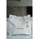 𝗖𝗛𝗔𝗘𝗡𝗟✦ 𝟐𝟐𝗣 Spring/Summer New 𝟐𝟐 Handbag Small White Gold Buckle➿