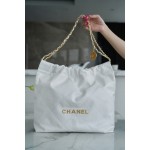 𝗖𝗛𝗔𝗘𝗡𝗟✦ 𝟐𝟐𝗣Spring/Summer New 𝟐𝟐Handbag Genuine Tail Leather Medium Platinum