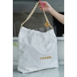 𝗖𝗛𝗔𝗘𝗡𝗟✦ 𝟐𝟐𝗣Spring/Summer New 𝟐𝟐Handbag Genuine Tail Leather Medium Platinum