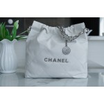 𝗖𝗛𝗔𝗘𝗡𝗟✦ 𝟐𝟐𝗣Spring/Summer New 𝟐𝟐Handbag Genuine Tail Leather Silver Small