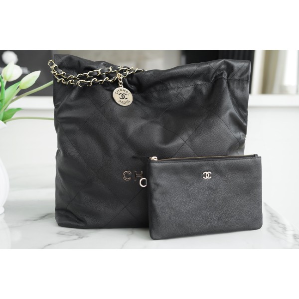 𝗖𝗛𝗔𝗘𝗡𝗟✦ 𝟐𝟐𝗣Spring/Summer New 𝟐𝟐Handbag Black Gold Caviar