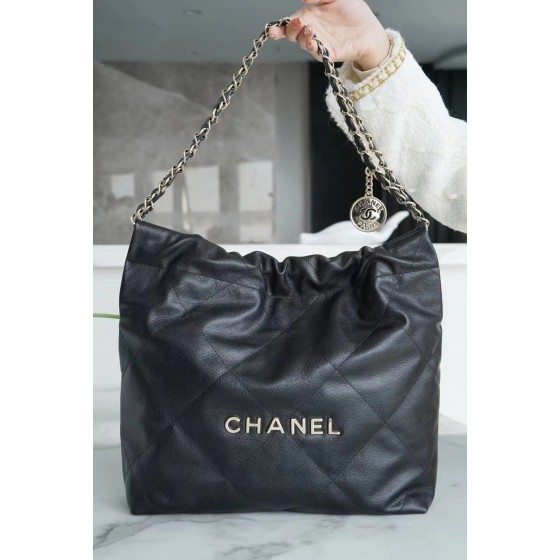 𝗖𝗛𝗔𝗘𝗡𝗟✦ 𝟐𝟐𝗣Spring/Summer New 𝟐𝟐Handbag Black Gold Caviar