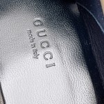 Gucci Super classic leather style mixed sheepskin leather leather sole horsebit buckle single shoes skin tone
