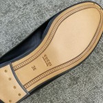Gucci Super classic leather shoe style Calfskin mixed with sheepskin Horsebit buckle single shoe Black