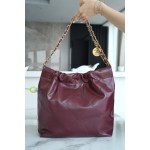 𝗖𝗛𝗔𝗘𝗡𝗟✦𝟐𝟐𝗣Spring/Summer New 𝟐𝟐Handbag Genuine Tail Leather Wine Red🍷 Small