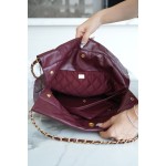 𝗖𝗛𝗔𝗘𝗡𝗟✦𝟐𝟐𝗣Spring/Summer New 𝟐𝟐Handbag Genuine Tail Leather Wine Red🍷 Small