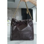 𝗖𝗛𝗔𝗘𝗡𝗟✦ 𝟐𝟐𝗣Spring/Summer New 𝟐𝟐Handbag Genuine Tail Leather Chocolate🍫Medium