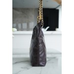 𝗖𝗛𝗔𝗘𝗡𝗟✦ 𝟐𝟐𝗣Spring/Summer New 𝟐𝟐Handbag Genuine Tail Leather Chocolate🍫Medium
