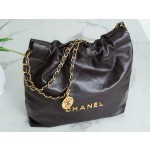 𝗖𝗛𝗔𝗘𝗡𝗟✦ 𝟐𝟐𝗣Spring/Summer New 𝟐𝟐Handbag Genuine Tail Leather Chocolate🍫Medium