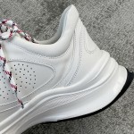 Gucci RUN all-leather cowhide sheepskin running shoes white
