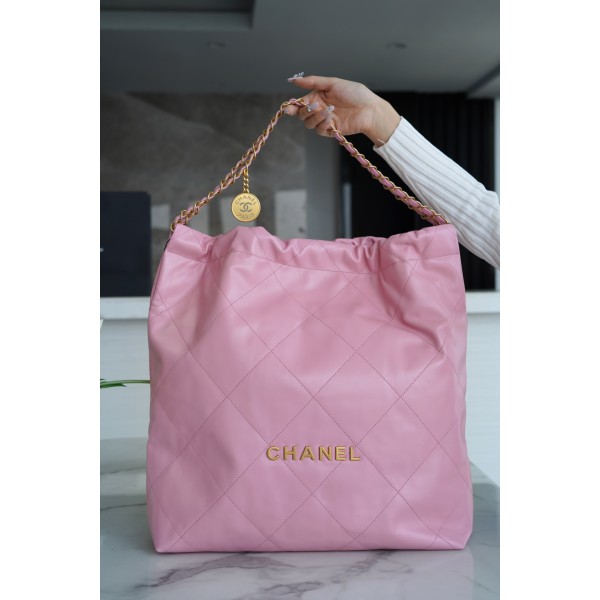 𝗖𝗛𝗔𝗘𝗡𝗟✦ 𝟐𝟐𝗣Premium Handcraft Workshop 𝟐𝟐Handbag Genuine Tail Leather Small Cherry Blossom Powder