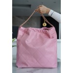 𝗖𝗛𝗔𝗘𝗡𝗟✦ 𝟐𝟐𝗣Premium Handcraft Workshop 𝟐𝟐Handbag Genuine Tail Leather Medium Cherry Blossom Pink🌸
