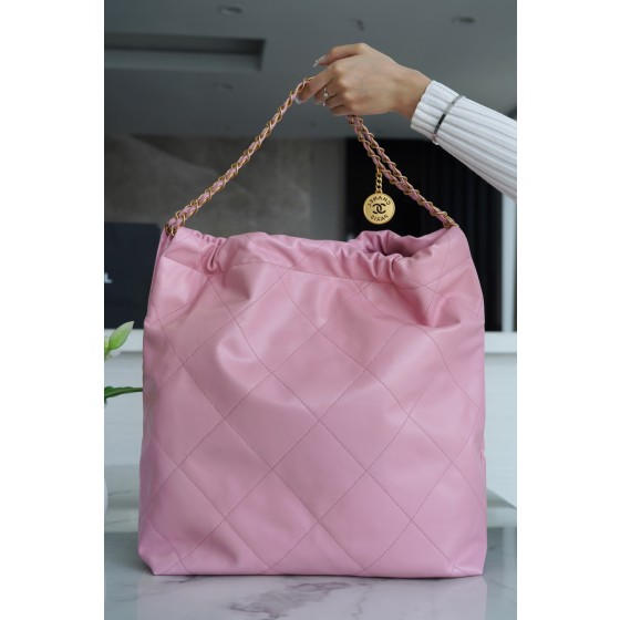 𝗖𝗛𝗔𝗘𝗡𝗟✦ 𝟐𝟐𝗣Premium Handcraft Workshop 𝟐𝟐Handbag Genuine Tail Leather Small Cherry Blossom Powder