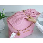 𝗖𝗛𝗔𝗘𝗡𝗟✦ 𝟐𝟐𝗣Premium Handcraft Workshop 𝟐𝟐Handbag Genuine Tail Leather Medium Cherry Blossom Pink🌸