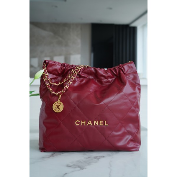 𝗖𝗛𝗔𝗘𝗡𝗟✦ 𝟐𝟐𝗣Spring/Summer New 𝟐𝟐Handbag Genuine Tail Leather Carmine