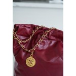 𝗖𝗛𝗔𝗘𝗡𝗟✦ 𝟐𝟐𝗣Spring/Summer New 𝟐𝟐Handbag Genuine Tail Leather Carmine