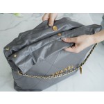 𝗖𝗛𝗔𝗘𝗡𝗟✦𝟐𝟐𝗣Spring/Summer New 𝟐𝟐Handbag Genuine Tail Leather Medium Premium Gray