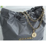 𝗖𝗛𝗔𝗘𝗡𝗟✦𝟐𝟐𝗣Spring/Summer New 𝟐𝟐Handbag Genuine Tail Leather Medium Premium Gray