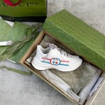 Full leather version of the Gucci RUN collection Cowhide Sheepskin Running shoes Blue Red