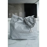 𝗖𝗛𝗔𝗘𝗡𝗟✦𝟐𝟐𝗣Spring/Summer New 𝟐𝟐Handbag Gray Silver Buckle Small 🐘