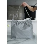 𝗖𝗛𝗔𝗘𝗡𝗟✦𝟐𝟐𝗣Spring/Summer New 𝟐𝟐Handbag Gray Silver Buckle Small 🐘