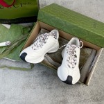 Gucci RUN in all leather Cowhide Sheepskin running shoes red and green