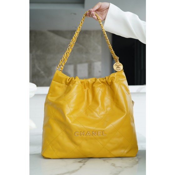 𝗖𝗛𝗔𝗘𝗡𝗟✦𝟐𝟐𝗣 Advanced Handcraft Workshop 𝟐𝟐 Handbag Medium Mango Yellow