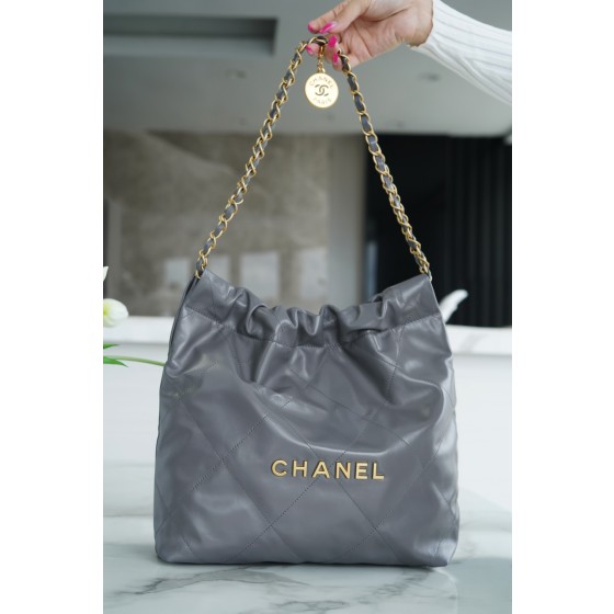 𝗖𝗛𝗔𝗘𝗡𝗟✦𝟐𝟐𝗣Spring/Summer New 𝟐𝟐Handbag Genuine Tail Leather Small Premium Gray