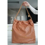 𝗖𝗛𝗔𝗘𝗡𝗟✦ 𝟐𝟐𝗣Spring/Summer New 𝟐𝟐Handbag Genuine Tail Leather Large Caramel ☄️