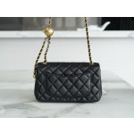 𝗖𝗛𝗔𝗘𝗡𝗟✦ 23C metal ball 𝑴𝒊𝒏𝒊 genuine leather black 🖤