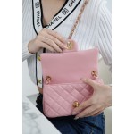 𝗖𝗛𝗔𝗘𝗡𝗟✦ metal ball 𝑴𝒊𝒏𝒊 genuine leather pink