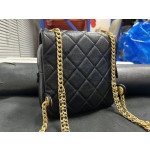 𝗖𝗛𝗔𝗘𝗡𝗟✦ 22P Retro Black Backpack Genuine Leather