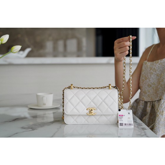 𝗖𝗛𝗔𝗘𝗡𝗟✦ 2021 Advanced Handcraft Workshop Double Golden Ball 𝗖𝗳 𝗠𝗶𝗻𝗶 𝟏𝟗𝐜𝐦White💭