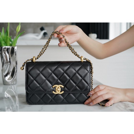 𝗖𝗛𝗔𝗘𝗡𝗟✦ 2021 Advanced Handcraft Workshop Double Golden Ball 𝗖𝗳 𝗠𝗶𝗻𝗶 𝟐𝟐𝐜𝐦 Black👰