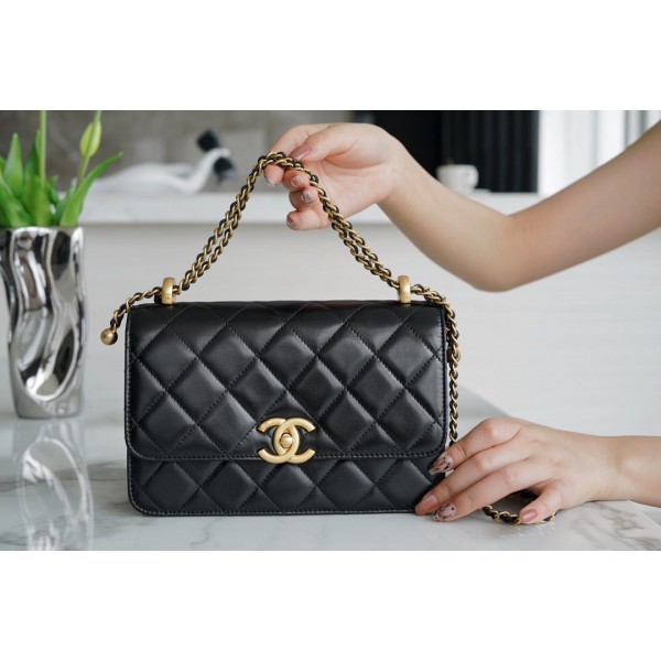 𝗖𝗛𝗔𝗘𝗡𝗟✦ 2021 Advanced Handcraft Workshop Double Golden Ball 𝗖𝗳 𝗠𝗶𝗻𝗶 𝟐𝟐𝐜𝐦 Black👰