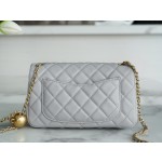 𝗖𝗛𝗔𝗘𝗡𝗟✦ 𝐂𝐅Metal Ball Big Mini Light Gray