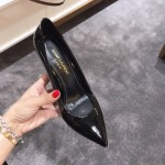 Saint Laurent classic model YSL logo heeled high heels using imported Italian cow patent leather