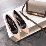 Saint Laurent classic model YSL logo heeled high heels using imported Italian cow patent leather