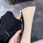 Saint Laurent classic model YSL logo heeled high heels using imported Italian cow patent leather