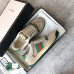 Gucci A very cool little dirty shoe with a vintage nostalgic look Custom fabric Cowhide Towel material