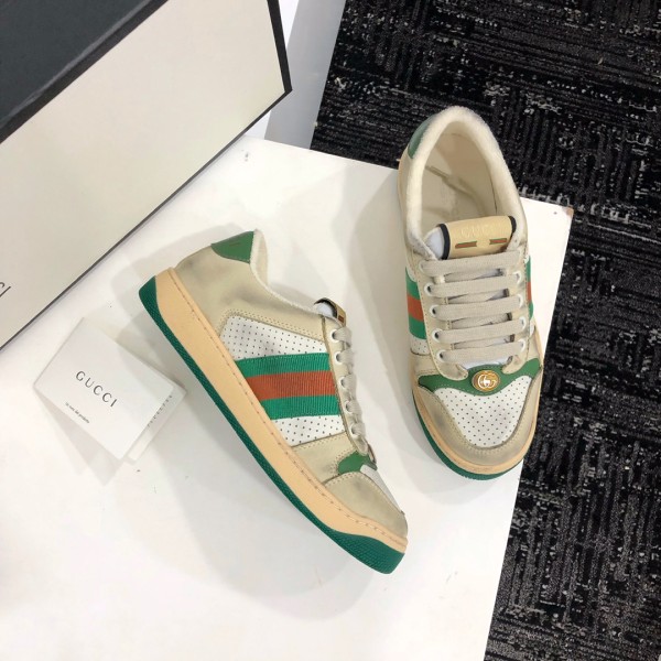 Gucci A very cool little dirty shoe with a vintage nostalgic look Custom fabric Cowhide Towel material