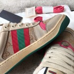 Gucci A very cool little dirty shoe with a vintage nostalgic look Custom fabric Cowhide Towel material