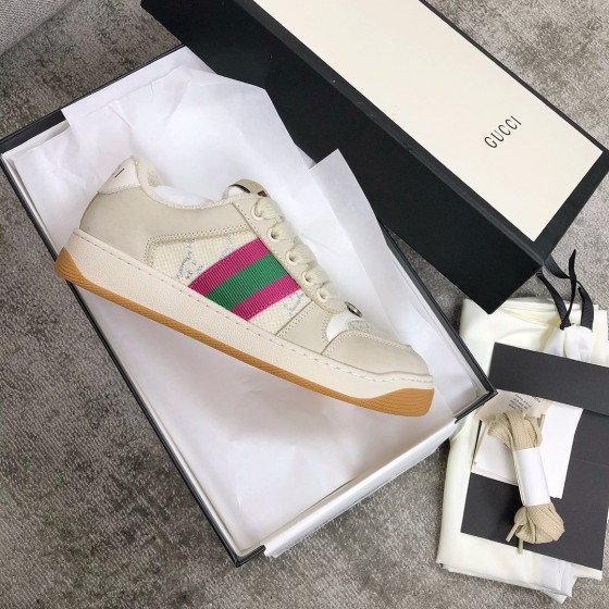 Gucci A very cool little dirty shoe with a vintage nostalgic look Custom fabric Cowhide Towel material