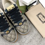 Gucci A very cool little dirty shoe with a vintage nostalgic look Custom fabric Cowhide Towel material