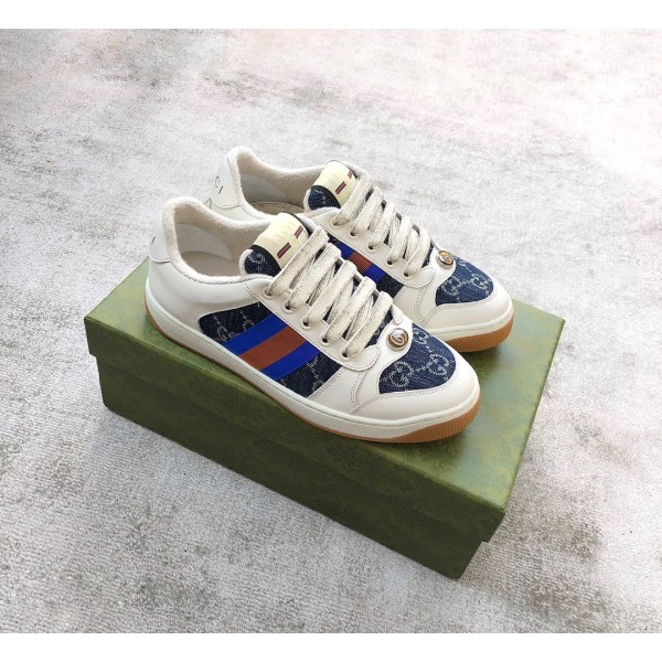 Gucci A very cool little dirty shoe with a vintage nostalgic look Custom fabric Cowhide Towel material