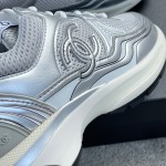 CHANEL A very good-looking sneaker TPU outsole Custom fabric metallic texture