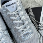 CHANEL A very good-looking sneaker TPU outsole Custom fabric metallic texture