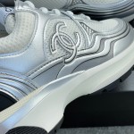 CHANEL A very good-looking sneaker TPU outsole Custom fabric metallic texture