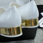 CHANEL book bag buckle single shoes Mary Jane single shoes bright wrinkled patent leather gold heel