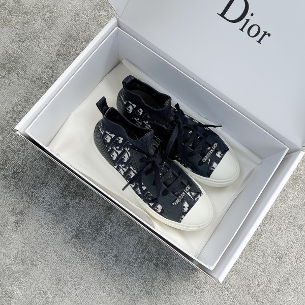 DIOR high top monogrammed shoes blue